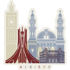 Algiers Algeria Skyline Poster Sticker