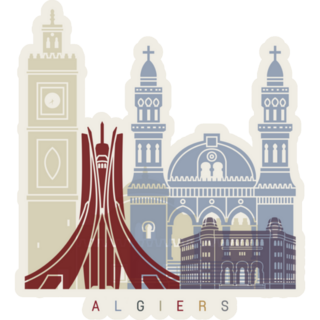 Algiers Algeria Skyline Poster Sticker