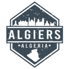 Algiers Algeria Travel Stamp Icon Sticker