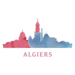 Algiers Algeria Watercolor Cityscape Sticker