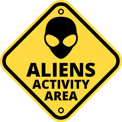 Alien Activity Area Sign Sticker