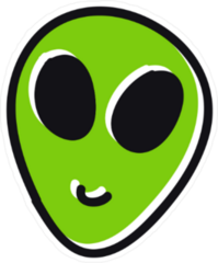 Alien Doodle Icon Sticker