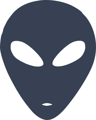 Alien Face With Large Eyes Sticker