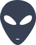 Alien Face With Large Eyes Sticker