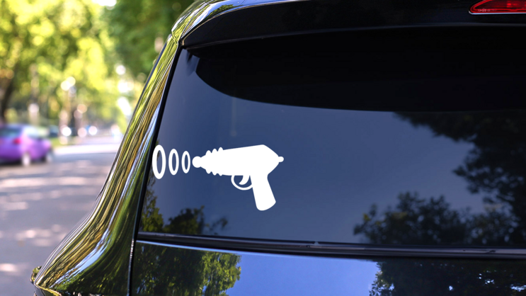 Alien Gun Sticker on a Rear Car Window (New) example