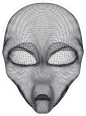 Alien Head Mesh Sticker