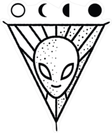 Alien Head Moon Cycle Sticker