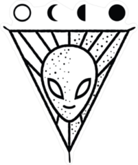 Alien Head Moon Cycle Sticker