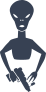 Alien Holding A Gun Sticker