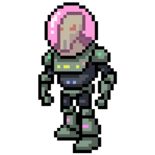 Alien in Space Suit Pixel Art Sticker