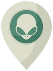 Alien Location Icon Sticker