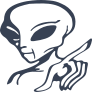 Alien Pointing Sticker