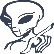 Alien Pointing Sticker