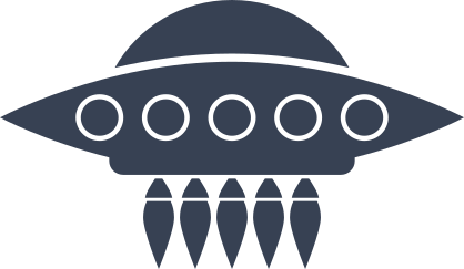 Alien Spaceship With Five Beams Sticker