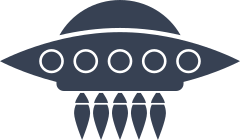Alien Spaceship With Five Beams Sticker