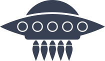Alien Spaceship With Five Beams Sticker