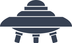 Alien Spaceship With Layers Sticker