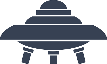 Alien Spaceship With Layers Sticker