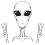 Alien Teleporting Sticker