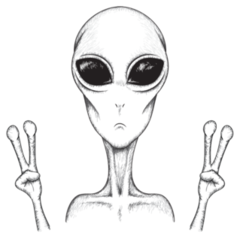 Alien Teleporting Sticker