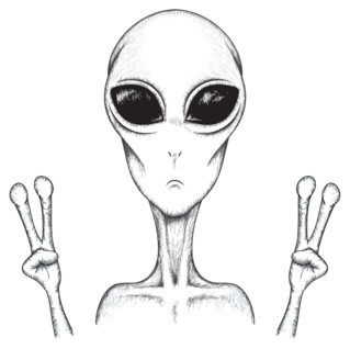Alien Teleporting Sticker