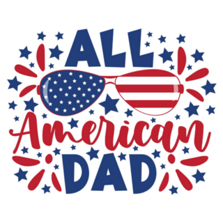 All American Dad Fourth Of July Lettering Sticker