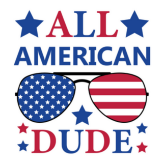 All American Dude - 4th Of July Sunglasses Sticker