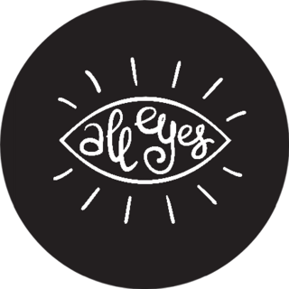 All Eyes - Handwritten Quote On Black Sticker