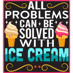 All Problems Solved Ice Cream Sticker