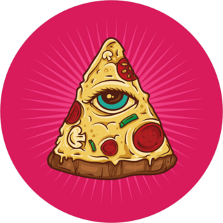 All Seeing Eye Illuminati Pizza Sticker