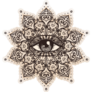 All Seeing Eye In Ornate Round Mandala Sticker
