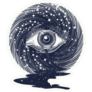 All Seeing Eye In Space Among Stars Sticker