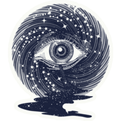 All Seeing Eye In Space Among Stars Sticker