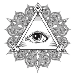 All Seeing Eye Pyramid Vintage Hand Drawn Sticker