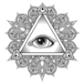 All Seeing Eye Pyramid Vintage Hand Drawn Sticker