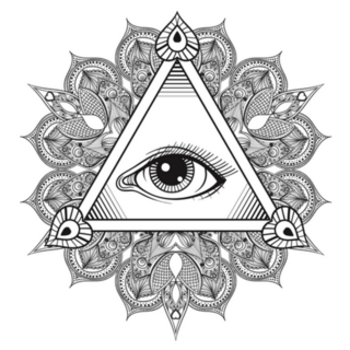 All Seeing Eye Pyramid Vintage Hand Drawn Sticker