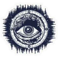 All Seeing Eye Tattoo Mystical Illustration Sticker