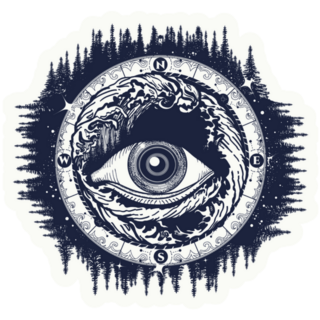 All Seeing Eye Tattoo Mystical Illustration Sticker