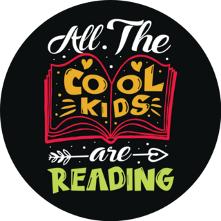 All The Cool Kids Are Reading Cool Lettering Sticker
