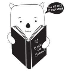 All We Need Is Education Cute Reading Bear Sticker