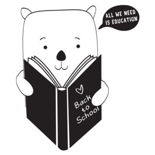 All We Need Is Education Cute Reading Bear Sticker