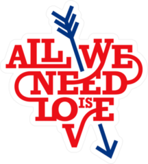 All We Need Is Love Art Deco Style Sticker