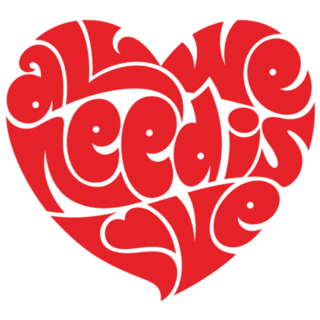 All We Need is Love Typography Heart Transfer Sticker