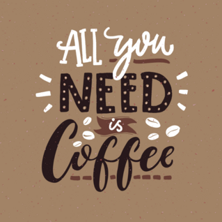 All You Need Is Coffee Typography Sticker