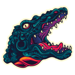 Alligator Head Old School Tattoo Sticker
