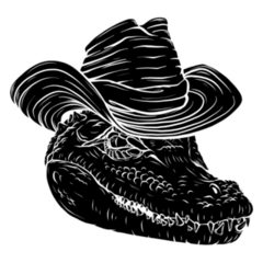 Alligator Head With Cowboy Hat Sticker