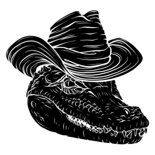 Alligator Head With Cowboy Hat Sticker