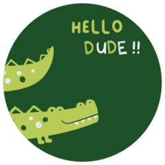 Alligator Hello Dude Sticker