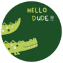 Alligator Hello Dude Sticker