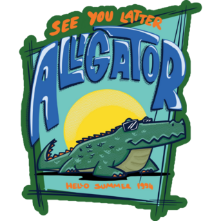 Alligator Illustration See You Later Sticker